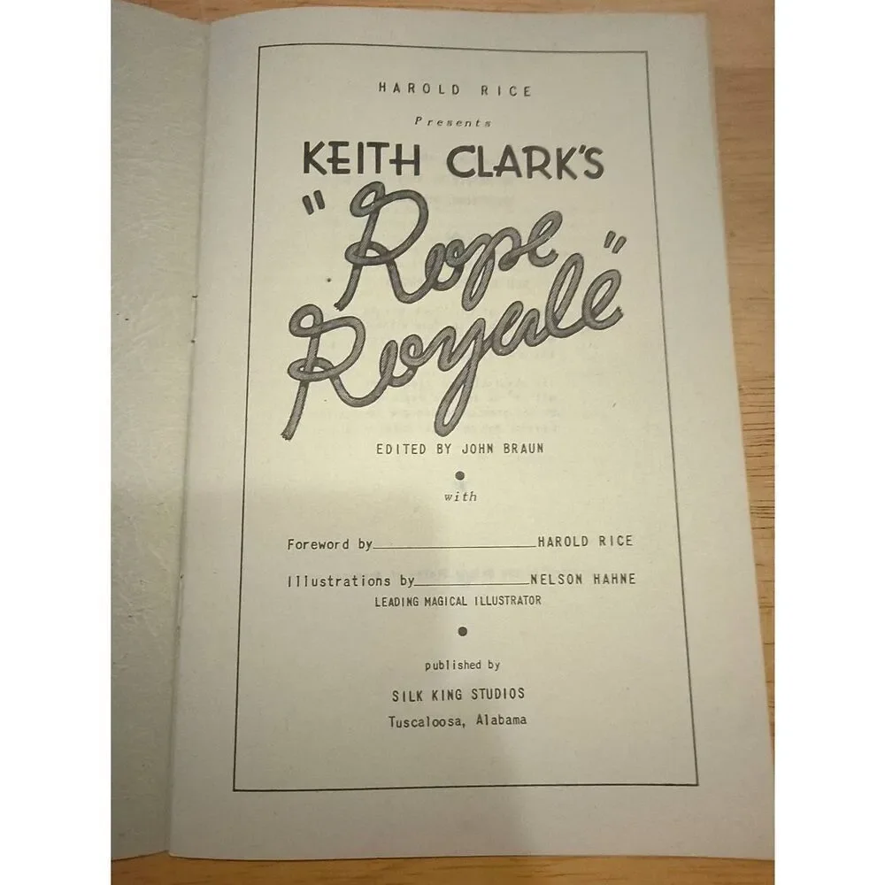 Keith Clark's Rope Royale edited by John Braun 1942  Magic Book First Edition